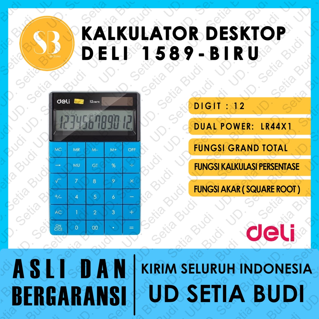 Kalkulator Desktop Deli 1589 asli dan bergaransi