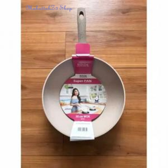 WOK PAN/WAJAN/SUPER PAN/wajan anti lengket/wajan keramik/WAJAN BOLDE/BOLDE/KERAMIK/BEIGE