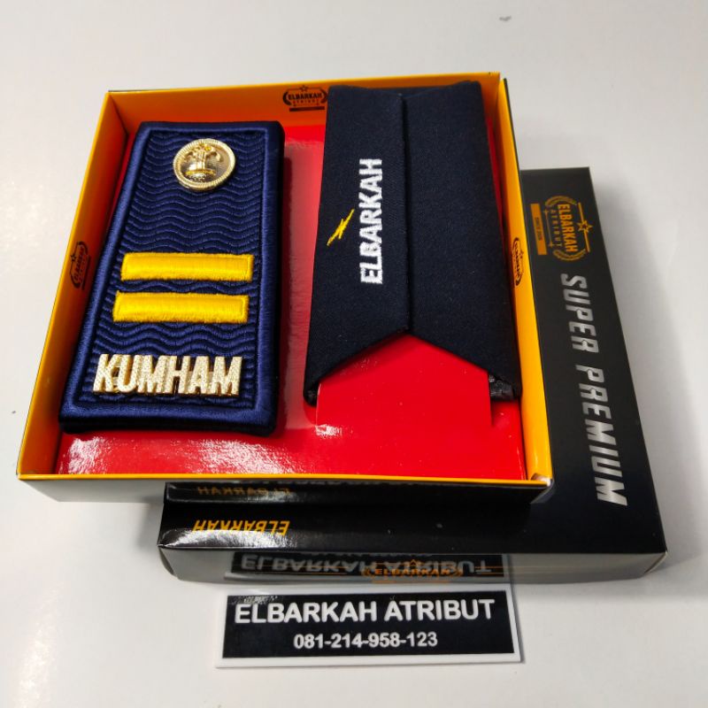 (COD) PANGKAT KUMHAM 3B TERBARU WARNA ABU BORDIR MOTIF TIMBUL [SUPER PREMIUM] pangkat kumham terbaru warna abu
