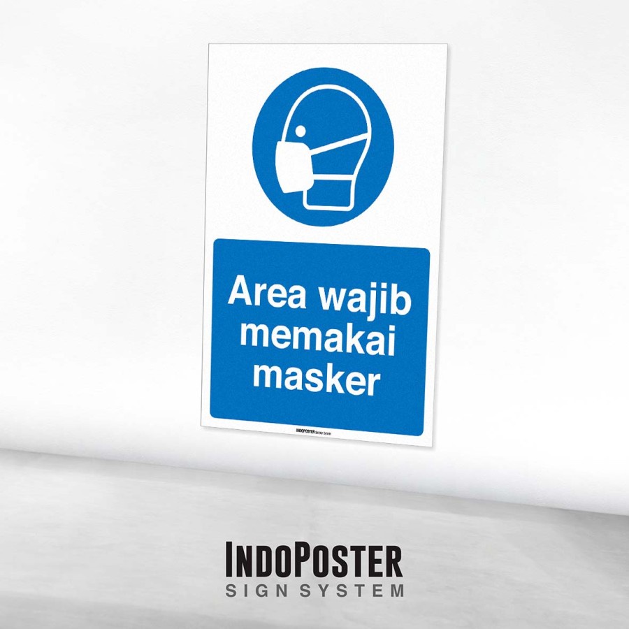 

Stiker Safety Sign Rambu K3 ISO Area Wajib Masker