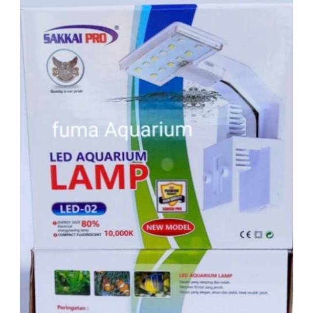 Lampu Sakkai pro LED-02 3watt nyala 3mode ganti warna model jepit Aquarium/Aquascape