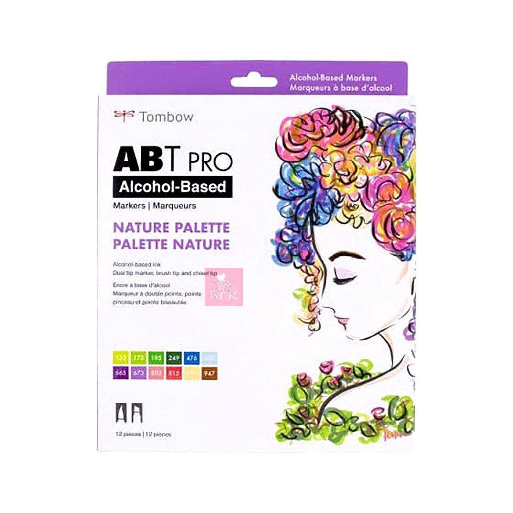

Tombow ABT Pro NATURE Palette Art Markers Set 12 Dual Tip Brush Pen