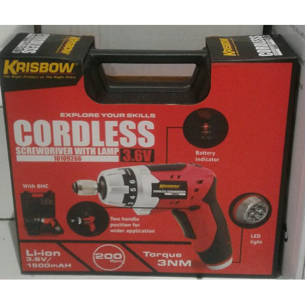 KRISBOW CORDLESS SCREWDRIVER 3.6V