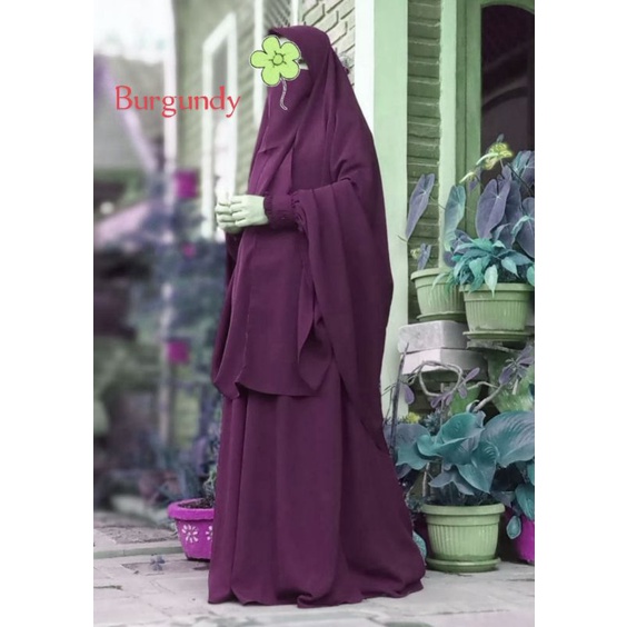 Gamis syari wolfis set khimar cadar murah