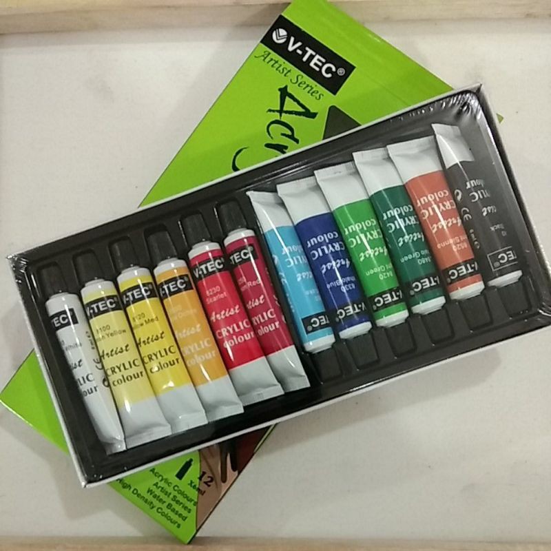 

CAT LUKIS AKRILIK ACRYLIC PAINT V-TECH 12 COLOURS CET AKRILIK 12 x 6ml