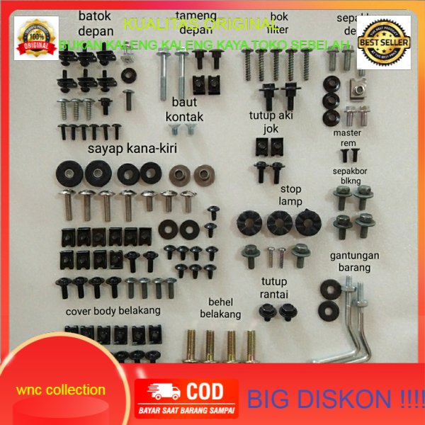 baut lengkap karet bosh baut Buat motor supra x125R