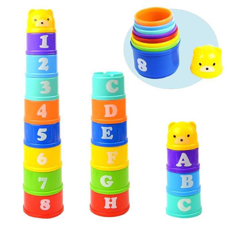 HARKO Mainan Edukasi Anak Tumpuk Cangkir Stack Cup Tower - 6M0O