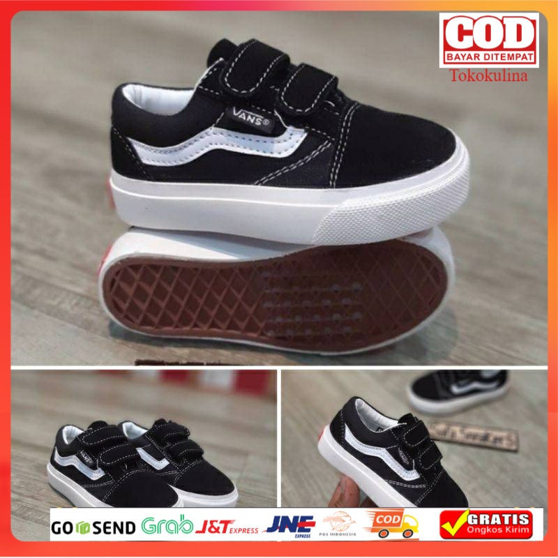 SEPATU VANS OLDSKUL ANAK LAKI-LAKI DAN PEREMPUAN 3-7 TAHUN SD HITAM TAHUN GRADE ORGINAL 100%