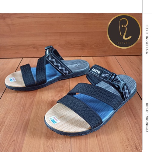 Sandal Cowok Selop terbaru Hitam Bahan Kain / Sandal Selop laki-laki Dewasa Keren Elegan / Sandal Selop Pria Murah Gaya Keren dan Elegan