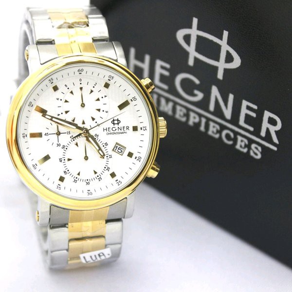 JAM TANGAN PRIA, HEGNER HW437G-3 , ANALOG TIME, STAINLESS STELL, ORI