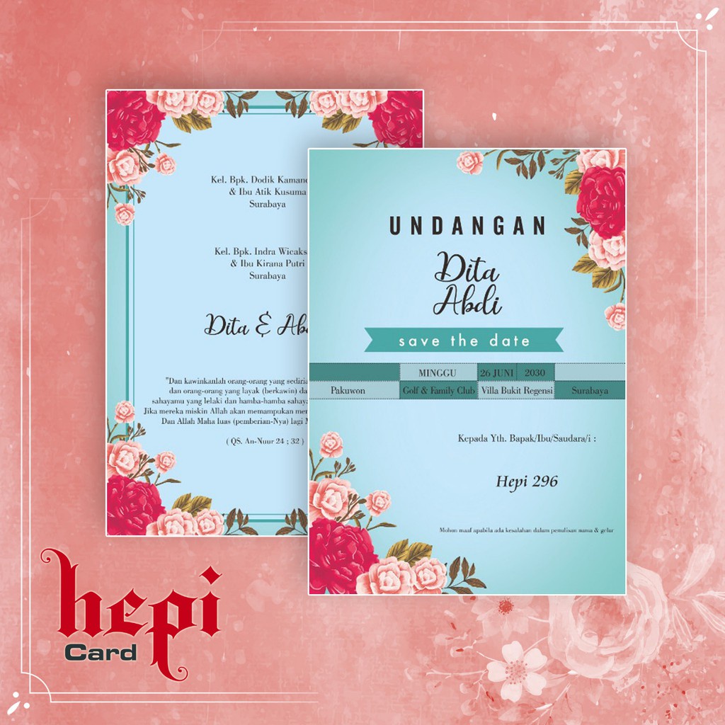 Blangko Undangan Hepi 296 / UNDANGAN KOSONG / FREE FILE SETTING