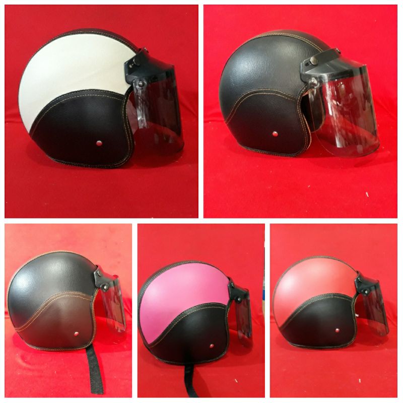 helm bogo retro dewasa /helm bogo full kulit