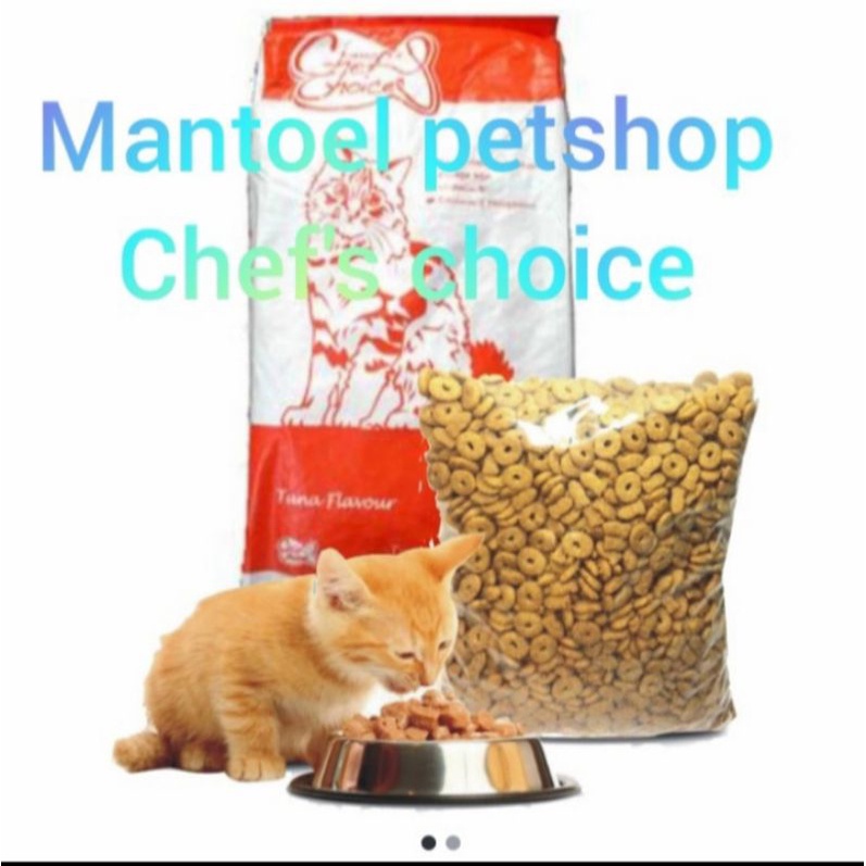 chef's choices adult tuna makanan kucing 1 kg setara cat choize