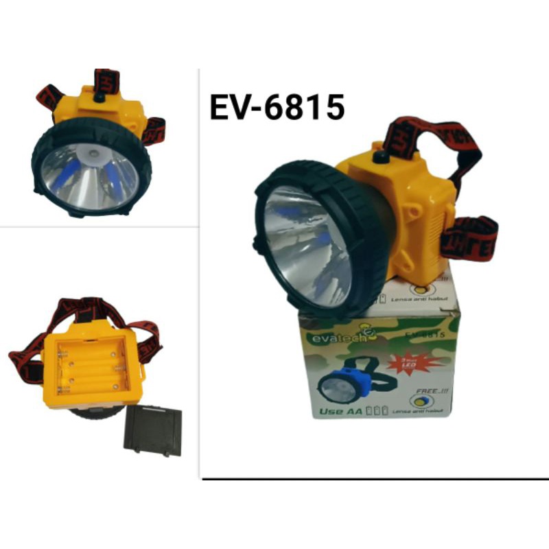 SENTER KEPALA EVATECH EV-6815(3W) FREE LENSA ANTI KABUT