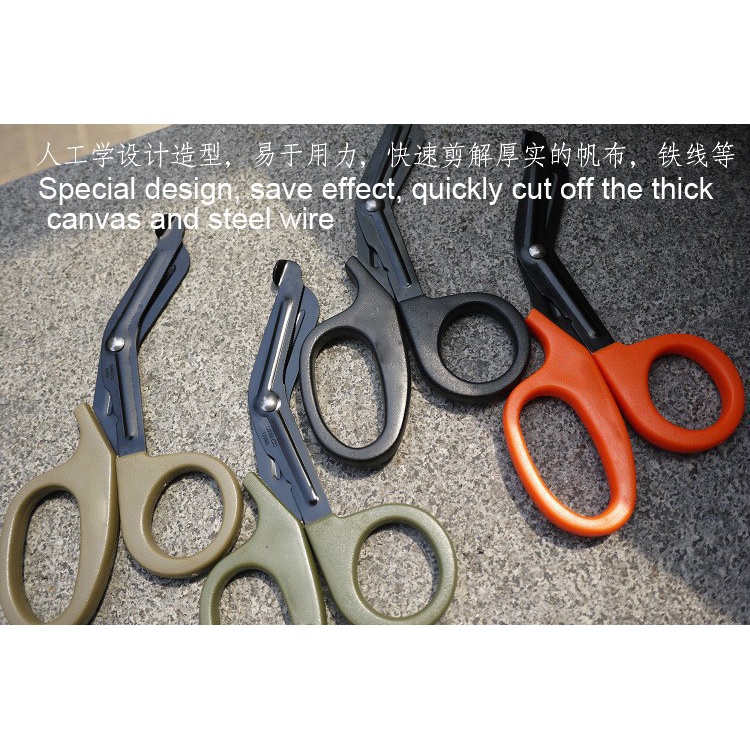 Gunting Darurat Bengkel Serbaguna Camping Survival Serrated Scissor