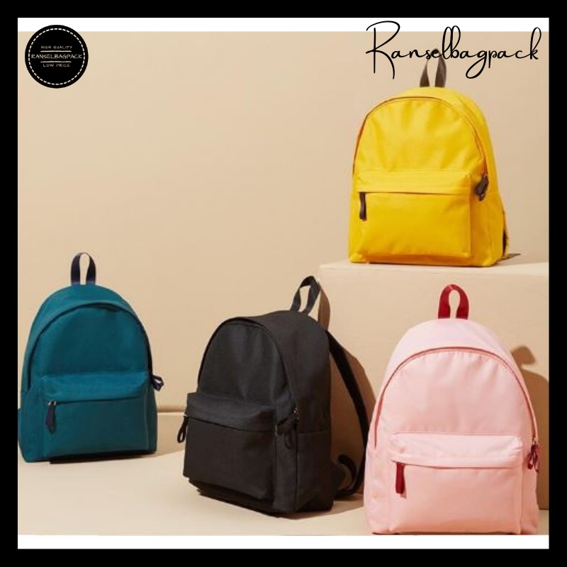 Tas Ransel Mini Backpack Punggung Bahu Polos Sekolah Travelling Anak bahan cordura nilon