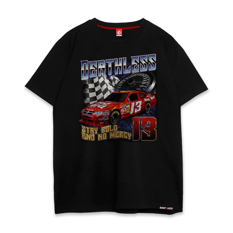 Kaos Deathless Vintage Series dengan Desain Red NASCAR 13 Warna Hitam, Bahan Nyaman dan Original
