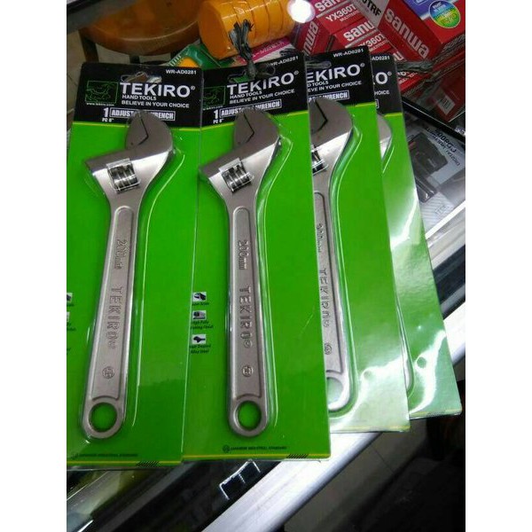 TEKIRO ADJUSTABLE WRENCH KUNCI INGGRIS 200 MM 8 INCH ORIGINAL Kunci Inggris 8 in Tekiro