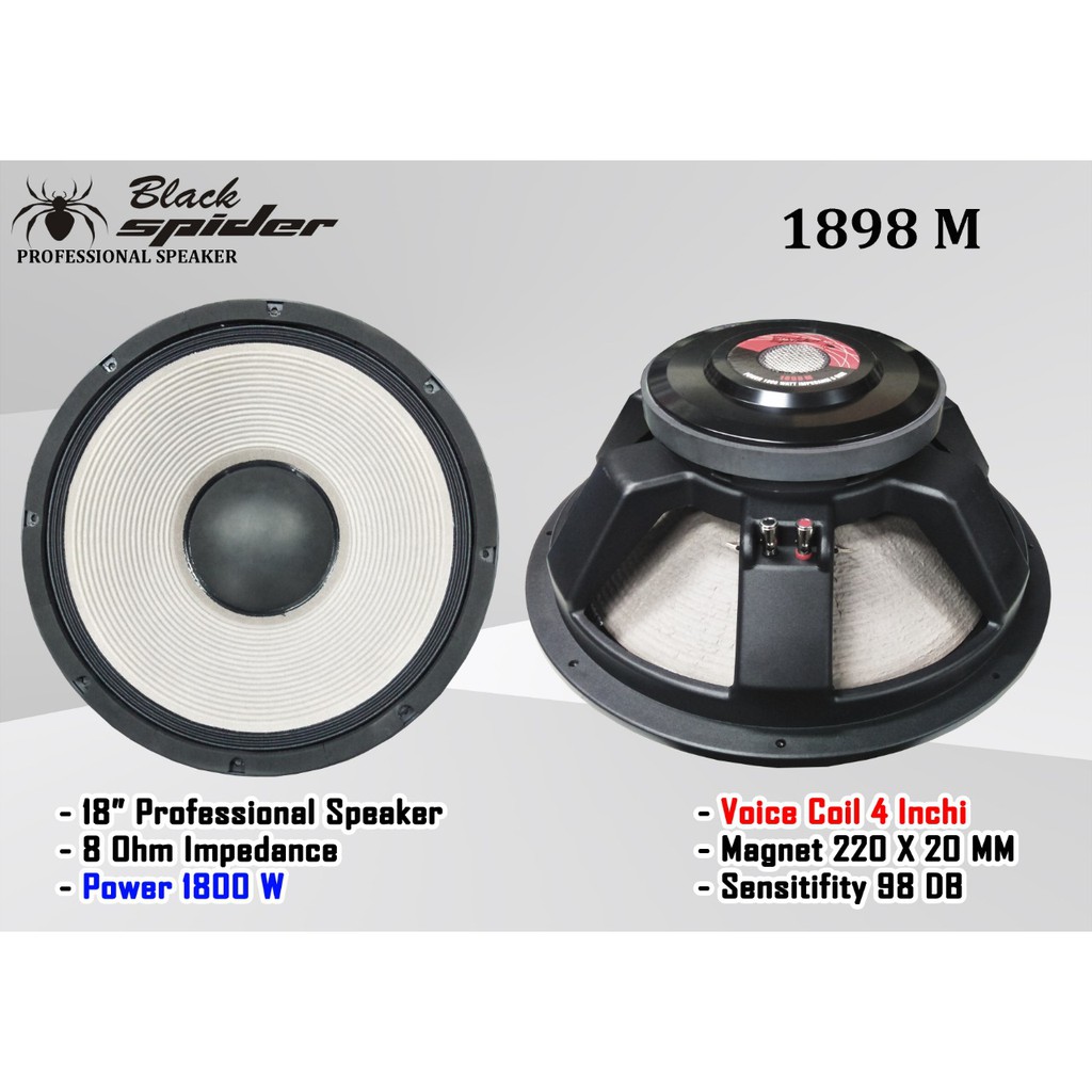 (Peti kayu ) Speaker SUBWOFER 18 inch BS1898 SUB Black Spider Type BS 1898 SUB