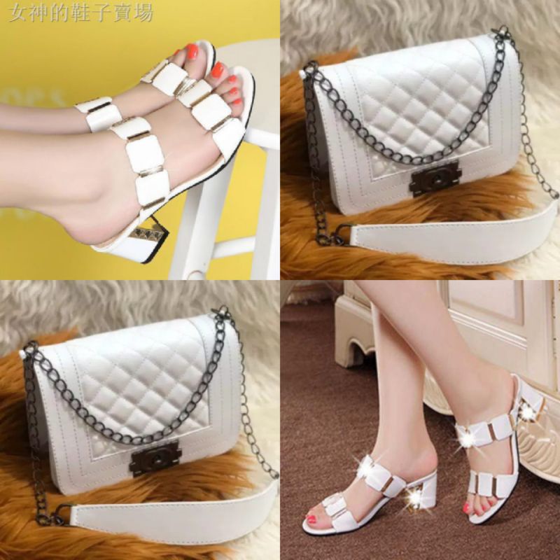 set combo paket 2in1 sandal hak tahu dan heels