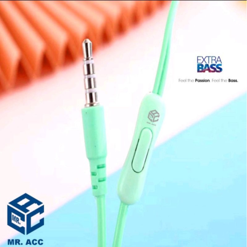 EARPHONE WARNA WARNI JACK 3.5 - HEADSET MACAROON EXTRA BASS U19