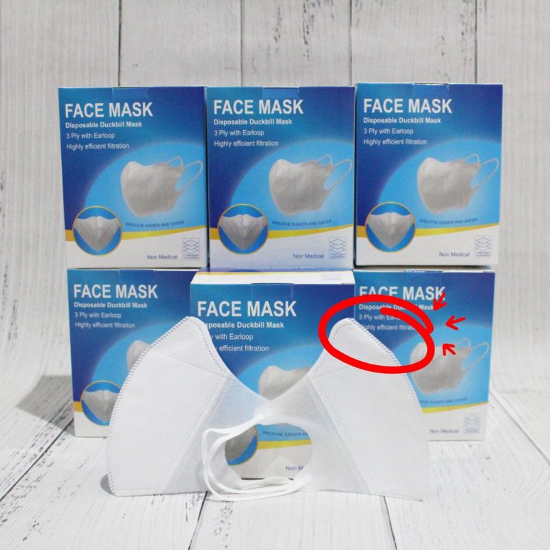 Masker Duckbill Garis  3PLY  kemenkes face mask/masker duckbill