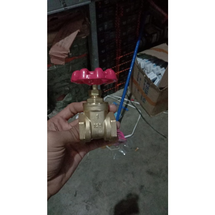 GATE VALVE KUNINGAN 3/4&quot; 1&quot; INCHI FLO-STOP KRAN KITZZ