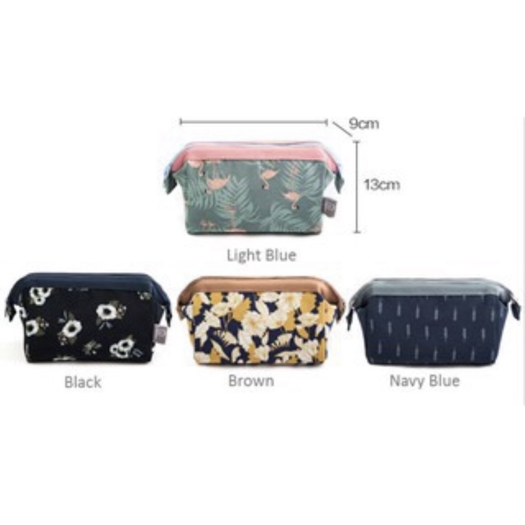 Pouch Organizer Kosmetik / Makeuo Motif Print Gaya Korea untuk Travel