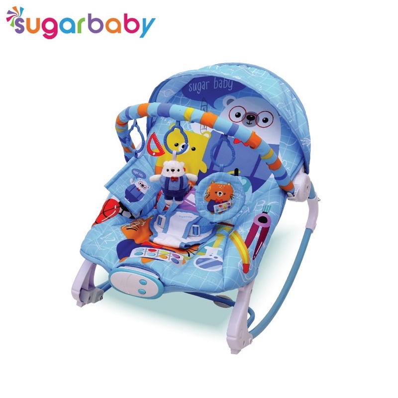 SUGAR BABY Premium Rocker 10 in 1 - SUGAR BABY Bouncer bayi-Blue Coco