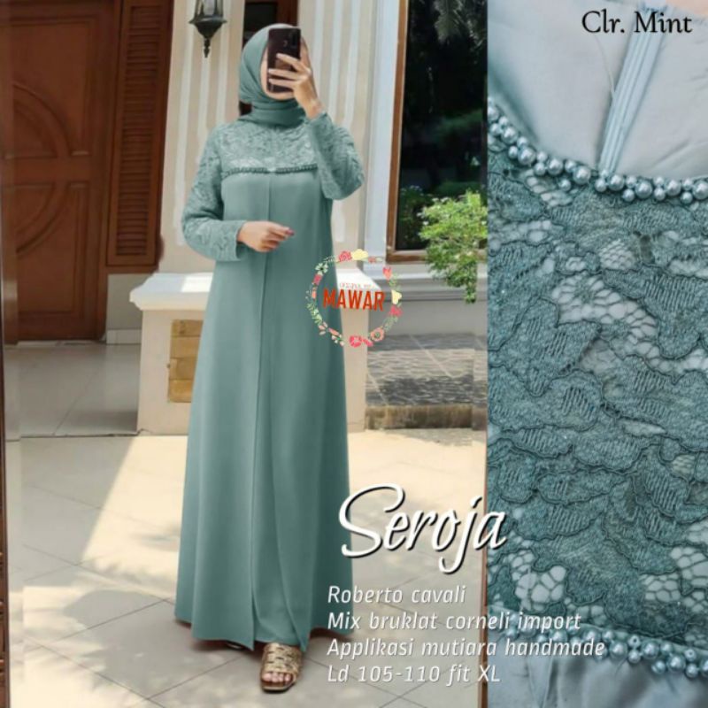 BISA COD-GAMIS BURKAT LUCIA SORAYA SEROJA TILE MUTIARA LAYER MAXI DRESS || ABAYA