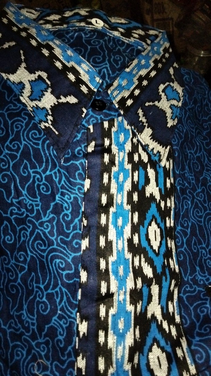 Bswart Batik Hrb026 Kenongo Hem Batik Toraja Biru Kemeja Batik Pria