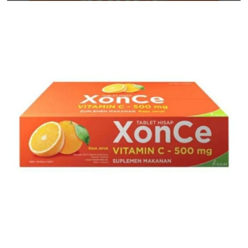 XonCe 1 Box @ 50 strip (100 Tablet Hisap Kunyah) Vitamin C 500mg