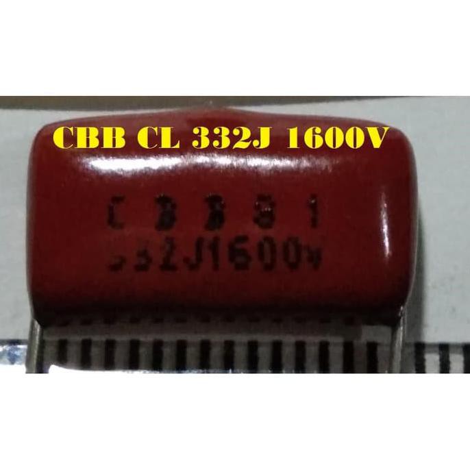 Kapasitor Polyester Cbb 332 (3N3) 1600V P=15Mm Audiopa83 Berkualitas