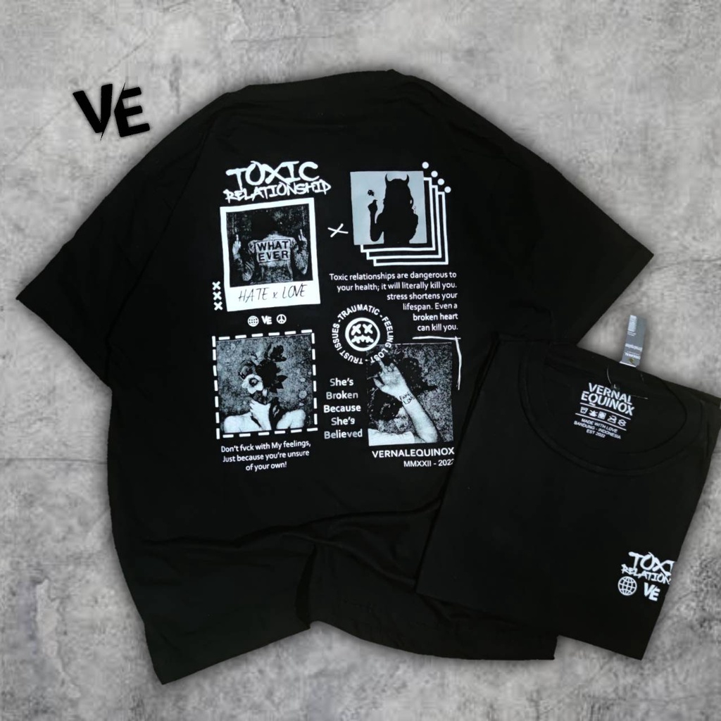 Kaos TOXIC BLACK - Vernalequinox / Vernal Equinox / Kaos Distro Bandung / Kaos Pria &amp; Wanita / Kaos Unisex Oversize - Nexttime Sevenkey Cricket