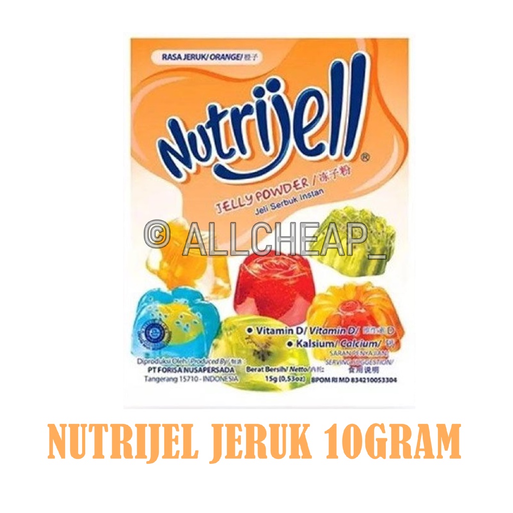 Nutrijell agar&quot; Jelly Powder Nutrijel ekonomis Rasa jeruk orange 10 gr