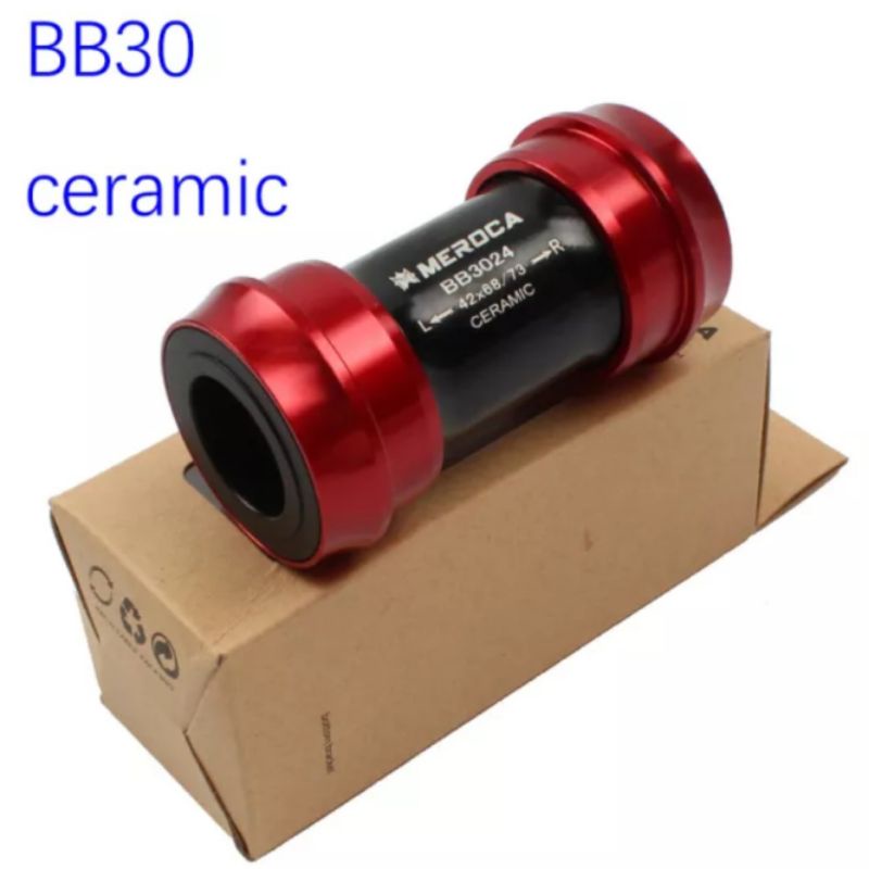 Meroca BB30 Ceramic Bearing Pressfit BB Press Fit Bottom Bracket Ceramic BB30 To Shimano 24mm Merah