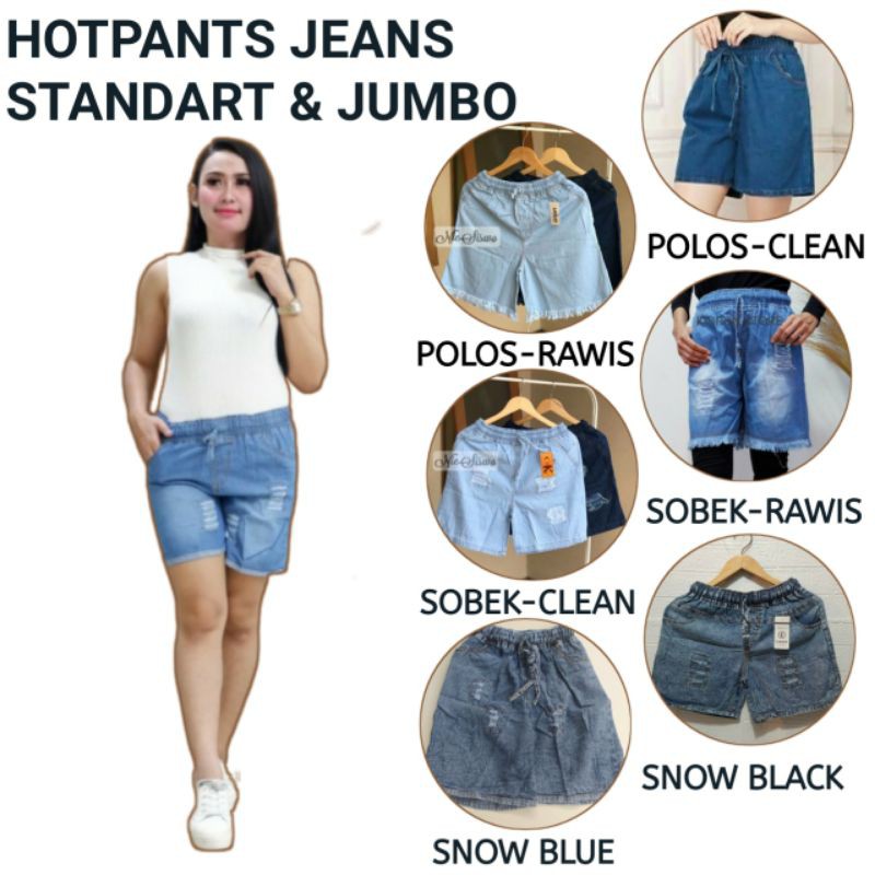 Celana Jeans Hotpants Korean Style Celana Hot pants Jeans Jumbo dan Standar // Celana Pendek Hot pants Jeans Super jumbo