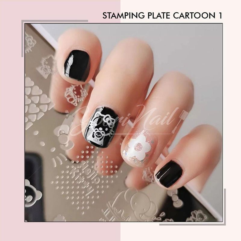 Stamp plate cartoon character nail art snoopy hello kitty mickey disney stamping nails