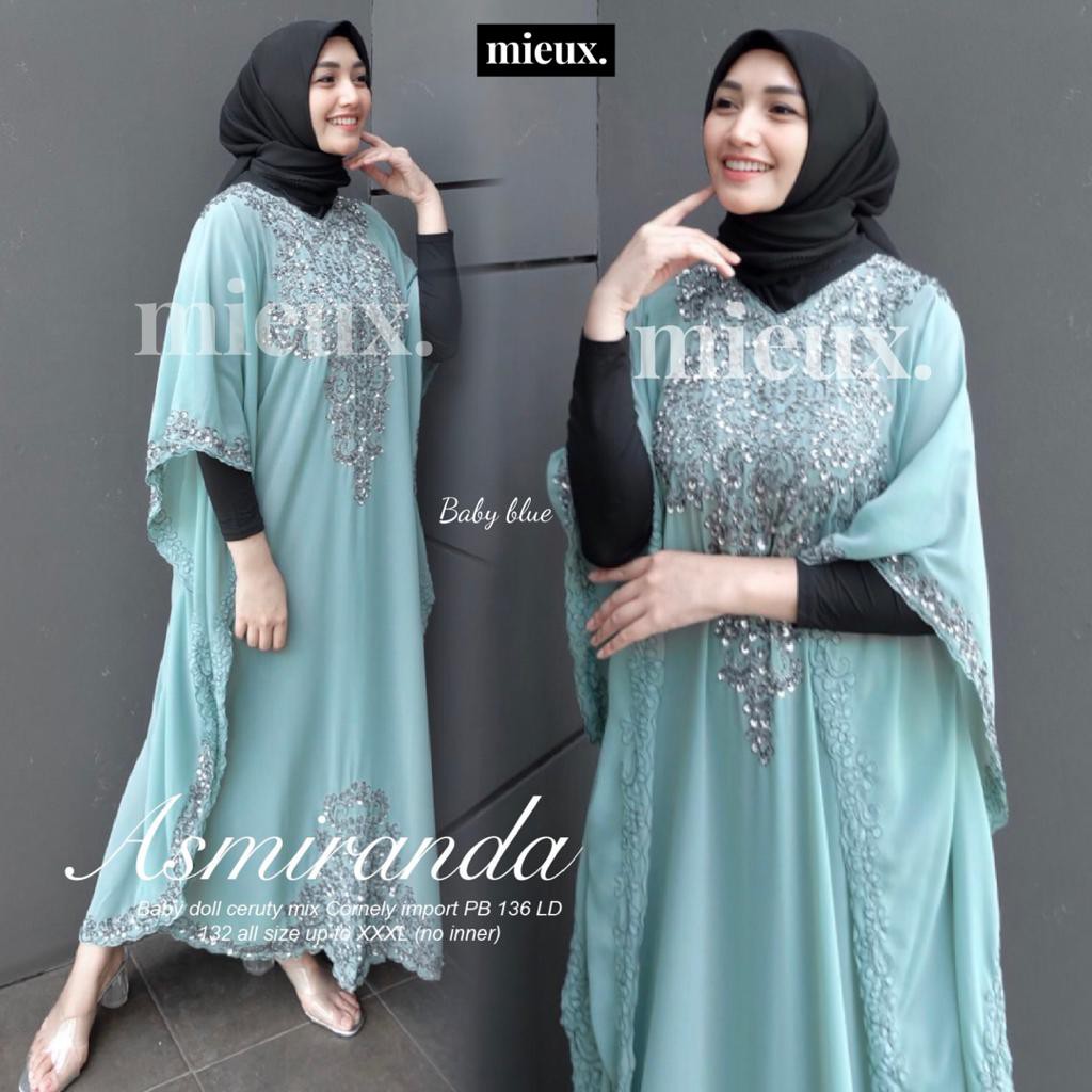 RHS ~ kaftan asmiranda gamis kaftan premium bahan ceruty babydoll ori solo by mieux hijab