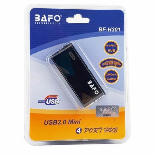 Usb hub 2.0 bafo 4 port 480Mbps adapter h-301 bf-h301 - Terminal usb2.0 mini 5 pin 4 slot adaptor