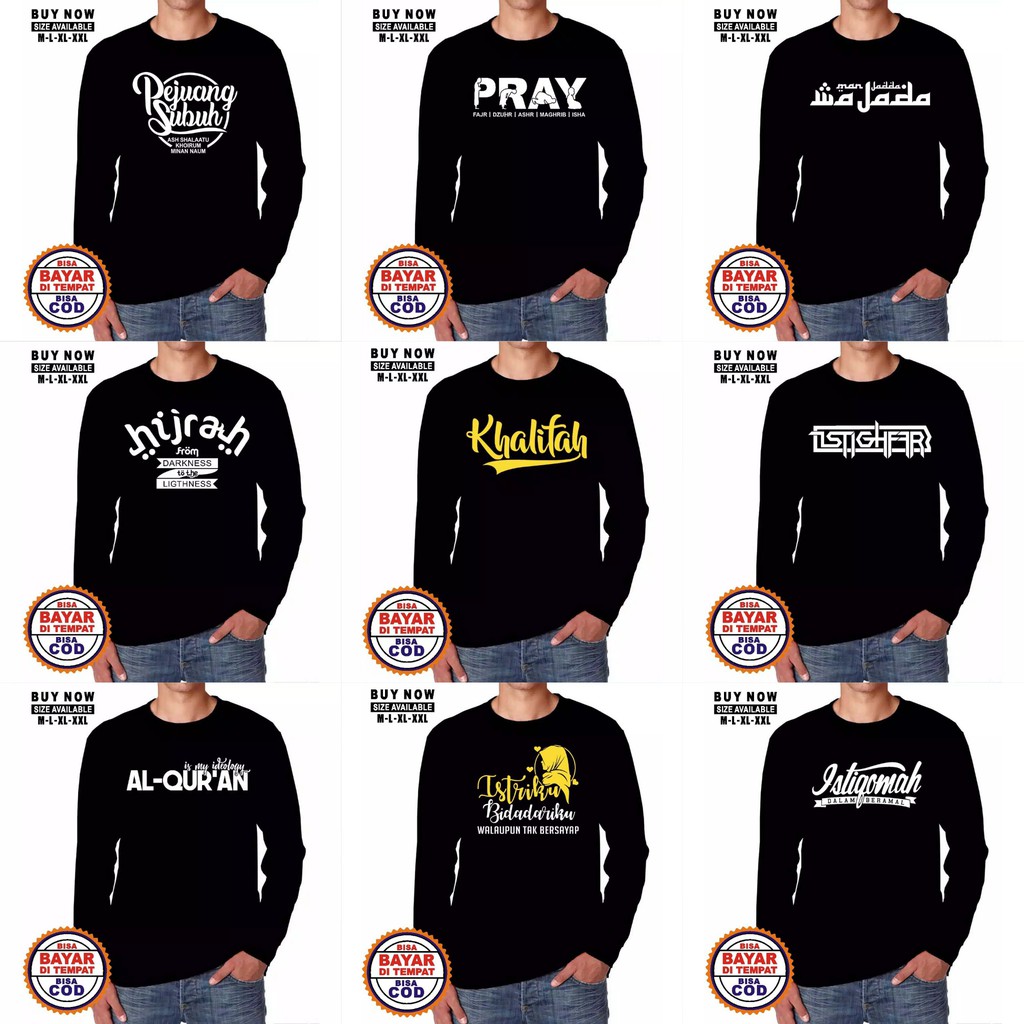KAOS DAKWAH ISLAMI / KAOS TERBARU / PAKAIAN PRIA / TSHIRT / BAJU LENGAN PANJANG READY SIZE L/XL/XXL-1