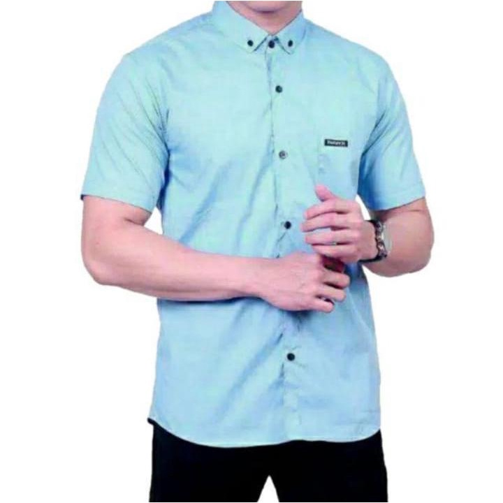 KEMEJA POLOS PRIA MURAH//HEM POLOS LENGAN PENDEK//KEMEJA POLOS KATUN TERMURAH