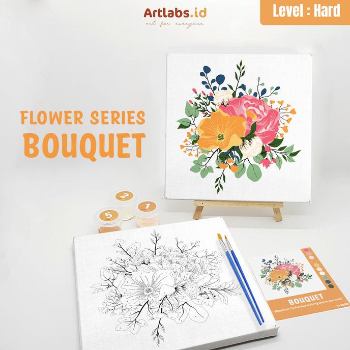 

[COD] BOUQUET- Paint By Number 10 Color [Flower Series] | Painting Kit HEMAT Kode 1223