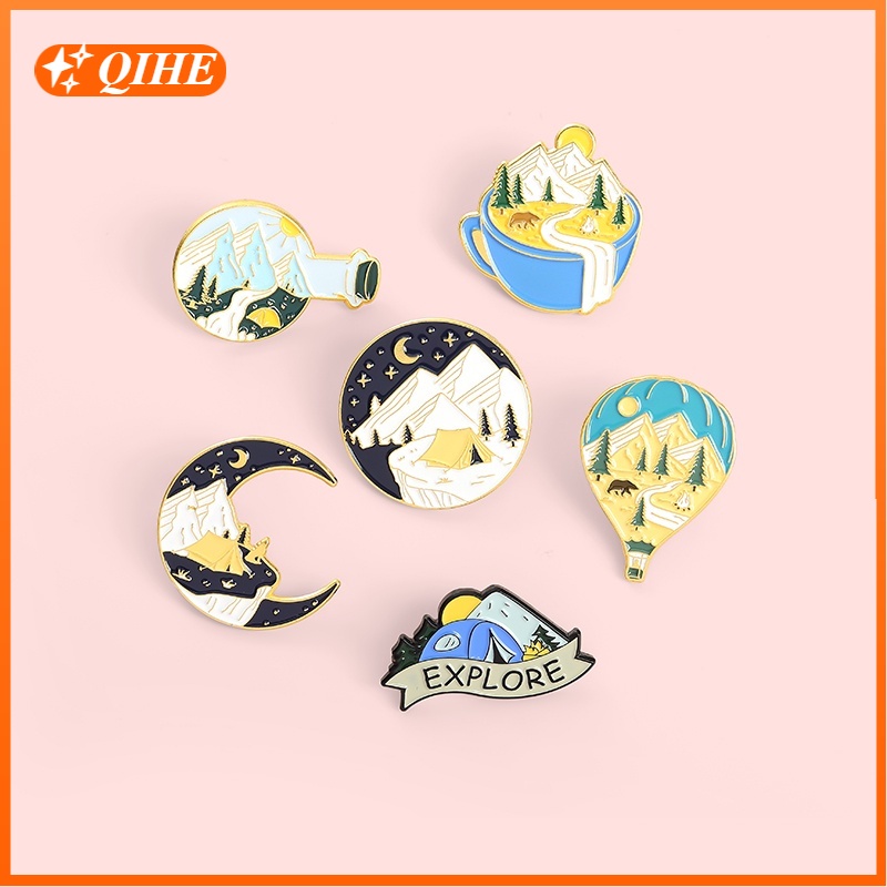 Bros Pin Iandscape 6 Model Untuk Hadiah Teman