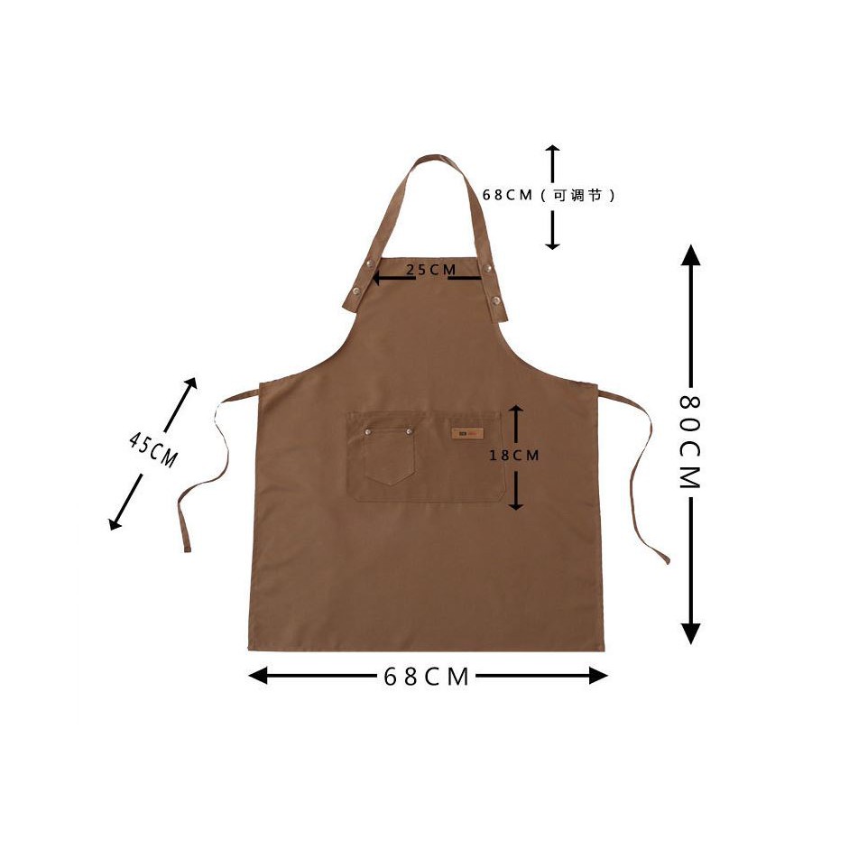 Apron Celemek cotton Barista Masak Kitchen Chef Barbershop waterproof