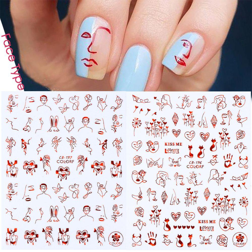 Stiker Kuku Nanas Dekorasi Charms Perekat Decals Sliders Lover Heart