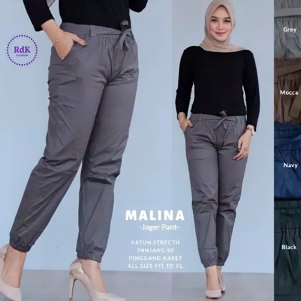 DB - JOGER PANTS KATUN ORI STRECTH JUMBO XXXL PINGGANG ADA TALI PENGATUR