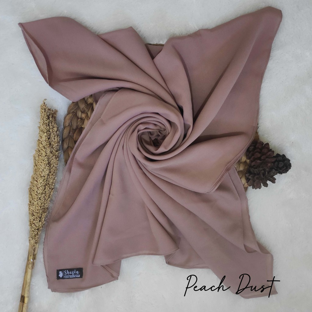 HIJAB PASHMINA DIAMOND ITALIANO 180x75 JAHIT TEPI, JILBAB PASHMINA, PASMINA DIAMOND-Peach Dust