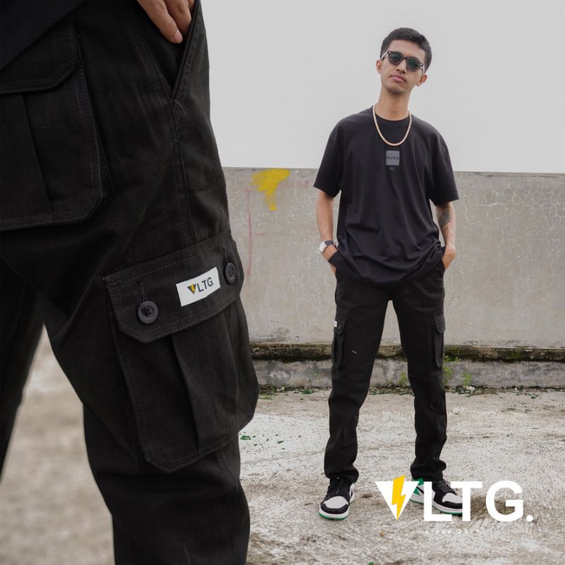 Celana Cargo Panjang VLTG.industry Warna Hitam Kualitas Bahan Premium grade A