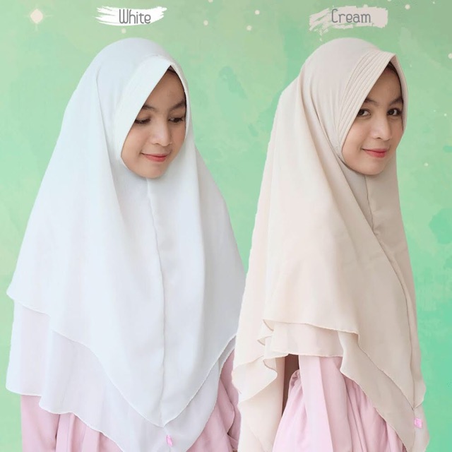 Khimar khadijah 2 layer model pinguin